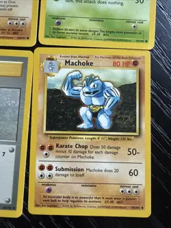 Machoke Base Set Oak Nidoran Onix Uncommon Pokemon Card Unlimited 1999 4x Lot - Image 3