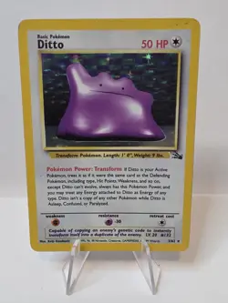 Ditto Fossil Unlimited Holo Mp-Hp Pokemon Card - Image 1