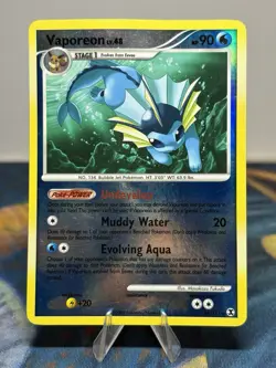 Vaporeon 34/111 Rare Platinum Rising Rivals Reverse Holo Pokemon Card MP HP - Image 1
