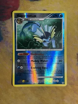 Vaporeon 34/111 Rare Platinum Rising Rivals Reverse Holo Pokemon Card MP HP - Image 2