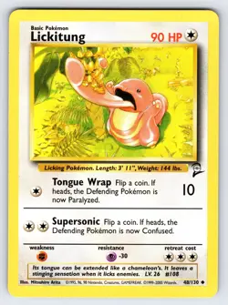 Lickitung 48/130 2000 Base Set 2 Pokemon Card TCG Vintage WOTC Uncommon - VLP - Image 1