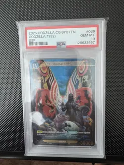 Godzilla (1992) EBP01-036+ SSP English Edition Godzilla Card Game PSA 10 POP 3 - Image 1