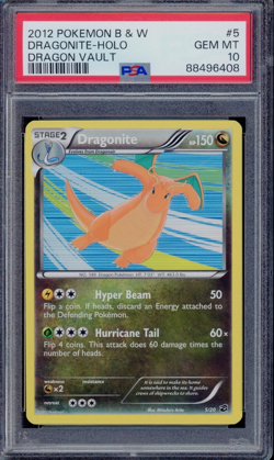 PSA 10 GEM MINT Dragonite 5/20 Dragon Vault 2012 Pokemon Black and White Card - Image 1