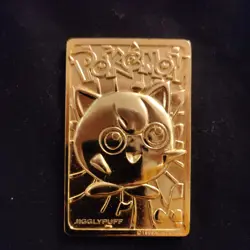 Pokemon Jiggly Puff 23K Gold-Plated Trading Card Burger King 1999 #39 w/Case - Image 1