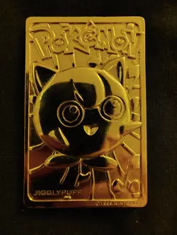 Pokemon Jiggly Puff 23K Gold-Plated Trading Card Burger King 1999 #39 w/Case - Image 4