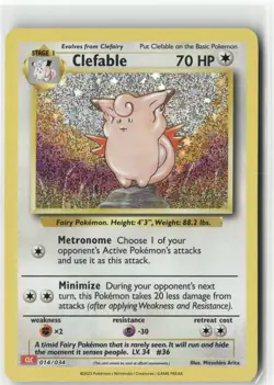 Clefable, Pokemon Trading Card Game Classic Classic Collection, 014/034 NM - Image 1