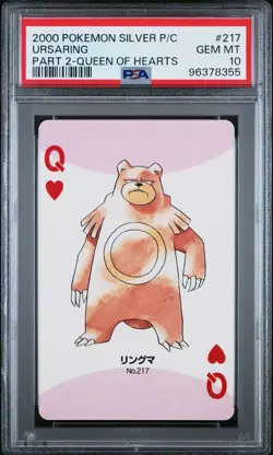 2000 POKEMON SILVER VERSION PART 2 PLAYING CARDS QUEEN OF HEARTS URSARING PSA 10 - Image 1