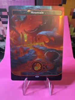 Mountain (489) (Borderless) (Galaxy Foil) Unfinity Foil - Image 1