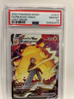 2022 Pokemon SWSH Lost Origin Pikachu VMAX Full Art Trainer Gallery PSA 10 GEM - Image 1