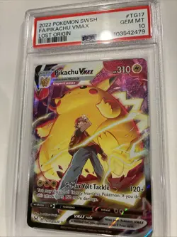 2022 Pokemon SWSH Lost Origin Pikachu VMAX Full Art Trainer Gallery PSA 10 GEM - Image 3
