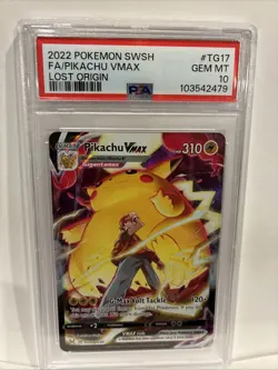 2022 Pokemon SWSH Lost Origin Pikachu VMAX Full Art Trainer Gallery PSA 10 GEM - Image 5
