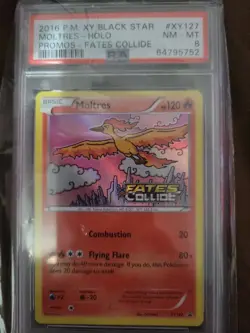 Pokemon PSA 8 Moltres Holo XY127 Black Star Promo Fates Collide 2016 - Image 1
