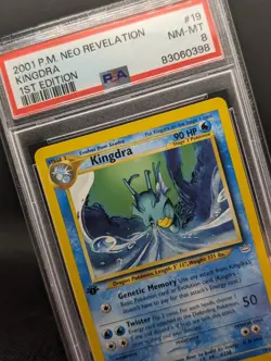 Pokemon TCG - Kingdra 19/64 Neo Revelation Regular 1st Edition Rare - PSA 8 NM/M - Image 1
