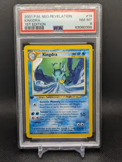 Pokemon TCG - Kingdra 19/64 Neo Revelation Regular 1st Edition Rare - PSA 8 NM/M - Image 2