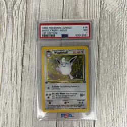 1999 Pokemon Jungle Wigglytuff 1st Edition Holo 16/64 PSA 7 NM - Image 1