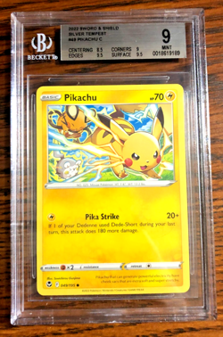 Pikachu Regular Common #049 - BGS MINT 9 - 2022 Silver Tempest - Pokemon TCG - Image 1