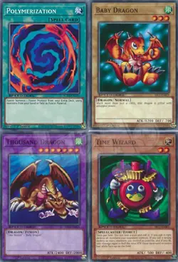 Yugioh - Thousand Dragon Time Wizard Baby Polymerization 1st NM - Free Holo - Image 1