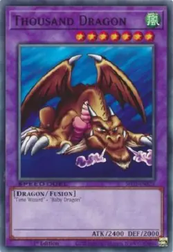 Yugioh - Thousand Dragon Time Wizard Baby Polymerization 1st NM - Free Holo - Image 2