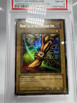 2002 YU-GI-OH! LOB 1ST EDITION #120 RIGHT LEG OF THE FORBIDDEN ONE PSA 8 - Image 3