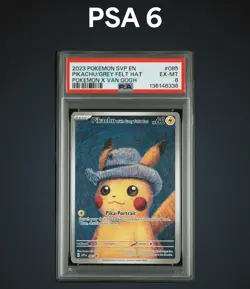 Pikachu with Grey Felt Hat 085 Van Gogh Promo Card PSA 6 Pokemon 85 - Image 1