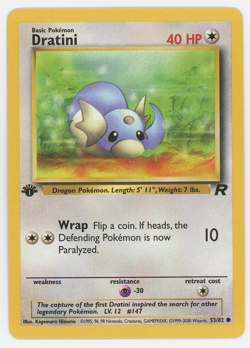 Dratini 53/82 1st Edition NM LP MP HP Common Team Rocket Pokemon Card 2000 WOTC - Image 1