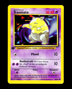 1999 Pokemon DROWZEE Base Set 1ST EDITION GERMAN Misprint INK ERROR Card 49/102 - Image 1