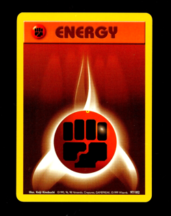 1999 Pokemon FIGHTING ENERGY Base Set INK ERROR Non Holo MISPRINT Card WotC NM+ - Image 1