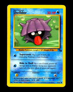 1999 Pokemon SHELLDER Fossil Set INK DOT ERROR Non Holo MISPRINT Card 54/62 Rare - Image 1