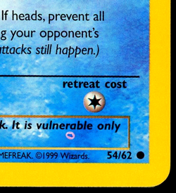 1999 Pokemon SHELLDER Fossil Set INK DOT ERROR Non Holo MISPRINT Card 54/62 Rare - Image 2