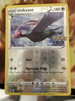 Unfezant - 063/078 - Reverse Holo - Pokemon Go - NM/M - Pokemon Card - Image 1