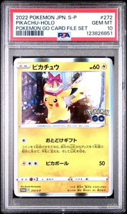 2022 POKEMON JPN S PROMO POKEMON GO CARD FILE SET #272 PIKACHU-HOLO PSA 10 - Image 1
