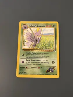 Pokemon TCG 2000 Gym Heroes: Sabrina’s Venomoth 34/132 Non-Holo Rare Card LP/NM - Image 1
