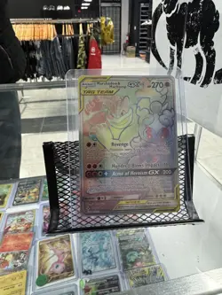 Marshadow & Machamp GX Tag Team 221/214 Rainbow Secret Rare LP Pokemon TCG Card - Image 1