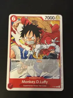 One Piece Card Game Monkey D. Luffy P-001 Super Pre-Release Participant Promo - Image 1