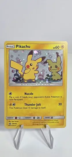 Pokemon Sun & Moon Promo Promo Foil Pikachu SM162 Trading Card - Image 1