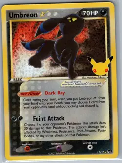 Umbreon Star 17/17 Holo Celebrations: Classic Collection - Pokemon Card - NM - Image 1
