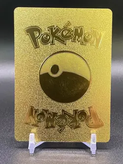 Pokemon Fan Art Display Gold Foil Card Pikachu Mega Lucario - Image 2
