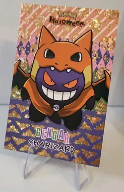 Gengar Charizard Poncho Gold Holo Custom Halloween Pokemon Card Database NM - Image 1