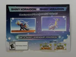 Pokemon Shiny Koraidon OR Miraidon Gamestop Promo Card Code Expired/Unscratched - Image 1