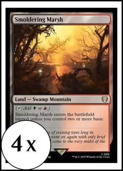 MTG - 4 x Smoldering Marsh - Playset 4x x4 - Lord of the Rings Commander - LOTR - Image 1
