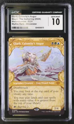 GLARB, CALAMITY'S AUGUR Bloomburrow Showcase Mythic CGC 10 MTG EDH [NOS] - Image 1