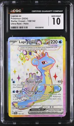 LAPRAS EX Stellar Crown Holo Rare #158 CGC 10 Pokemon [Nostalgium] - Image 1