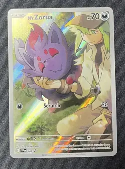 2025 Pokemon Journey Together N’s Zorua 189 Black Star Promo Illustration Rare - Image 5