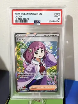 Pokemon TCG Stellar Crown Holo Ultra Rare Trainer Lacey SV07 166/142 - Image 1