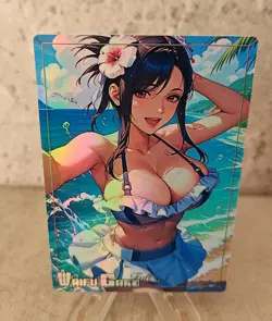 Tifa Lockhart Trading Card Waifu Goddess Story Anime Girl holo Karte Manga Full - Image 1