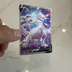 Mewtwo V SWSH229 Black Star Promo Full Art Holo Pokemon GO TCG 2022 NM - Image 3