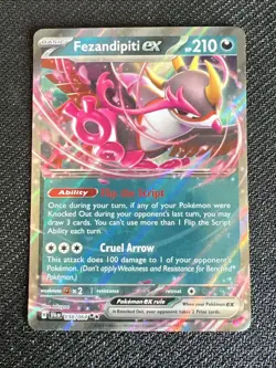 Fezandipiti ex 038/064 Double Rare Holo Shrouded Fable Pokemon Scarlet & Violet - Image 1