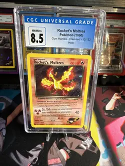 2000 POKEMON GYM HEROES HOLO #12 ROCKET'S MOLTRES CGC 8.5 - Image 1