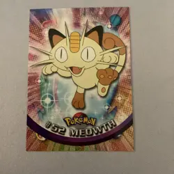 1999 Topps Pokemon #52 Meowth TV Animation Edition Blue Logo - Image 1