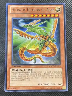 YuGiOh! - Hieratic Dragon of Asar GAOV-EN024 Rare 1st Edition Near Mint - Image 1